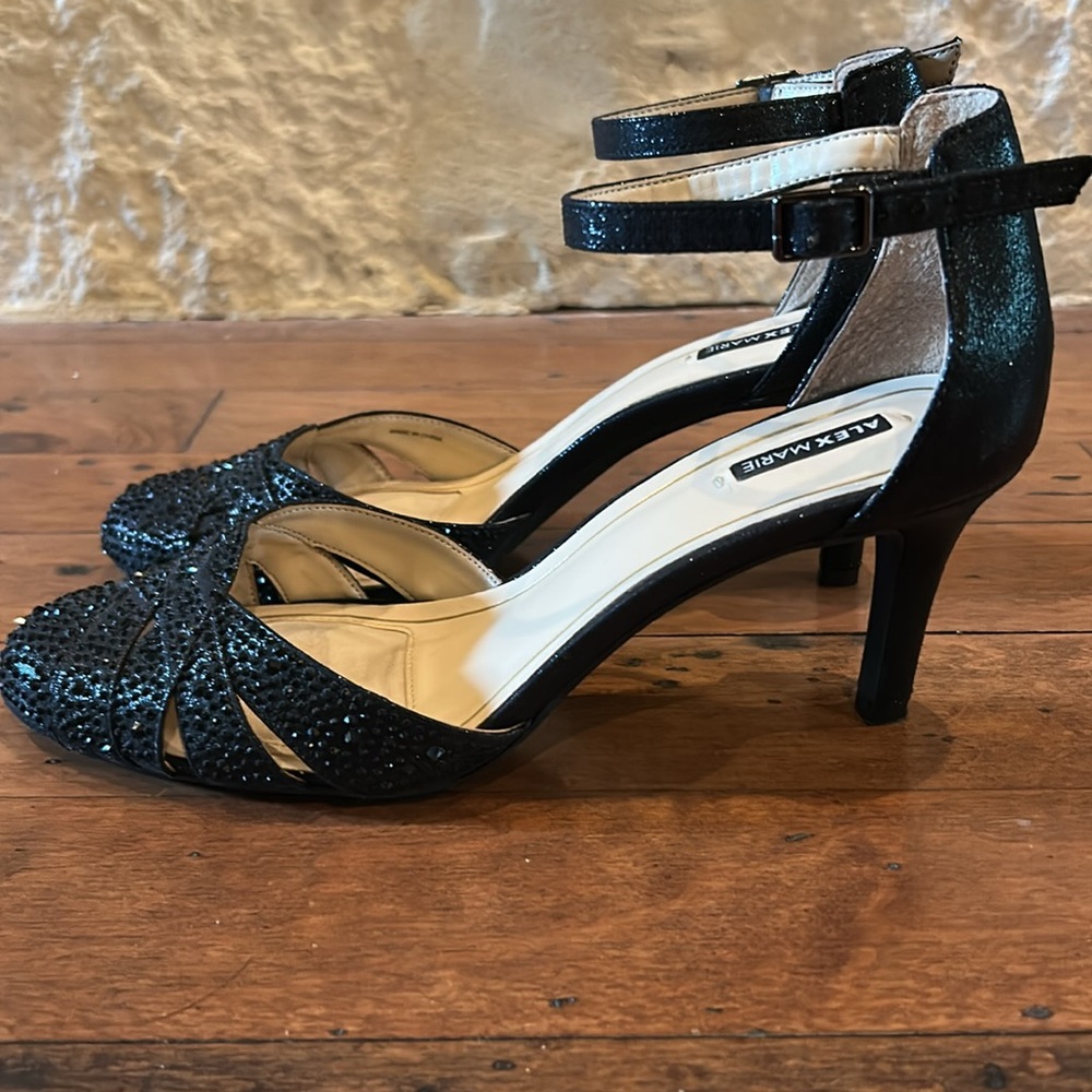 Alex Marie Glittering Black Heels